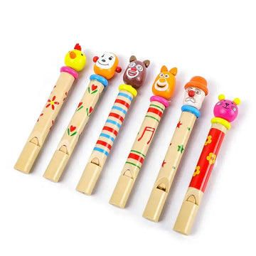 Wooden musical flute push whistle with unique sound for babies(1pc)