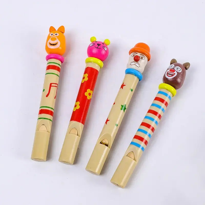 Wooden musical flute push whistle with unique sound for babies(1pc)