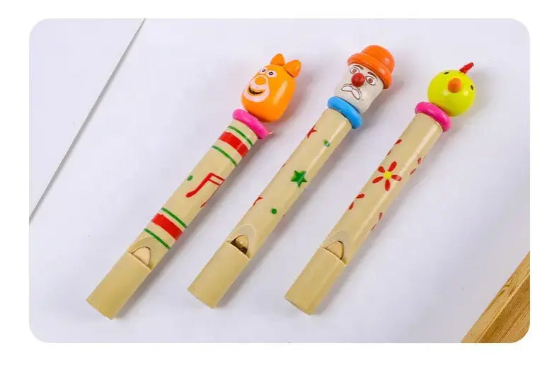 Wooden musical flute push whistle with unique sound for babies(1pc)