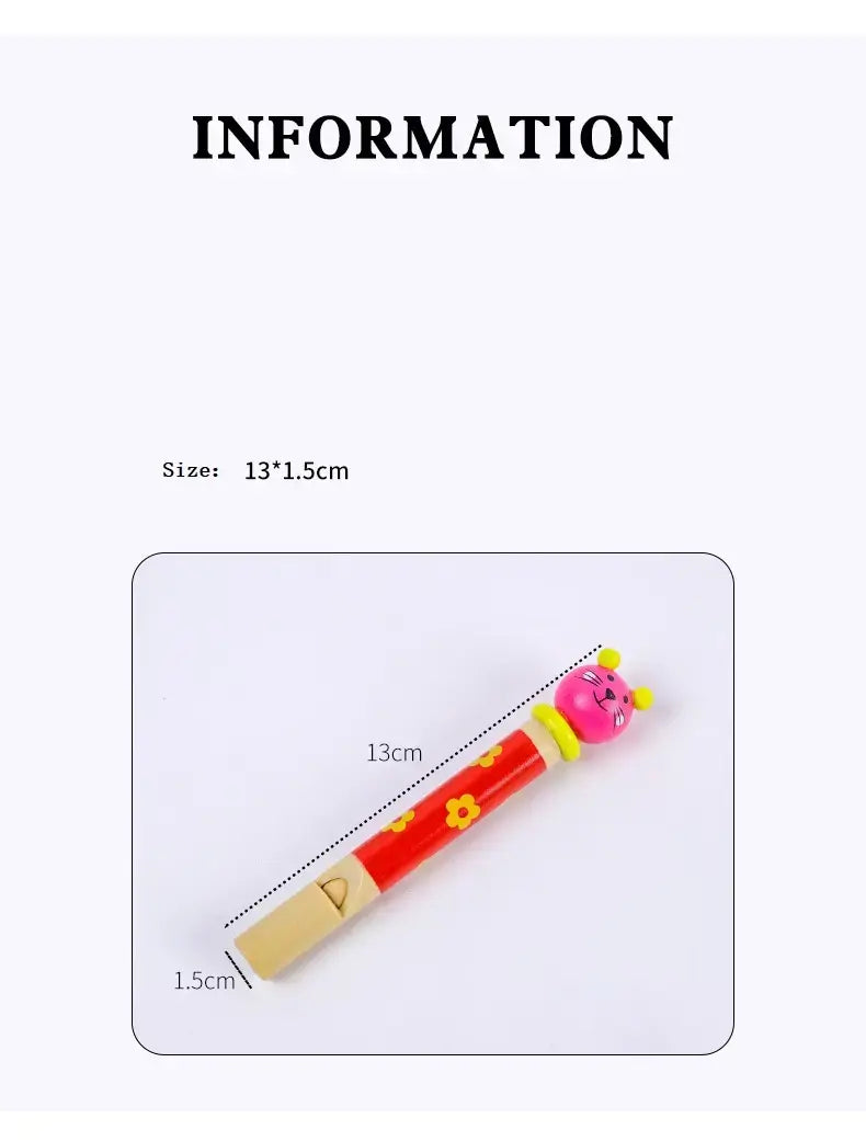 Wooden musical flute push whistle with unique sound for babies(1pc)