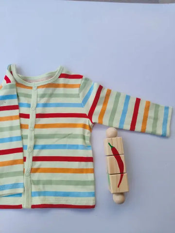 Multi colored striped full sleeve jabla- (Pack of one)