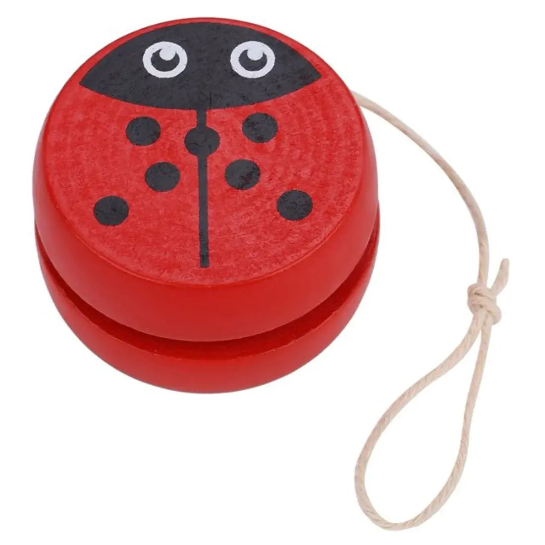 Wooden yoyo spinner toy with assorted color design for travel(1pc)