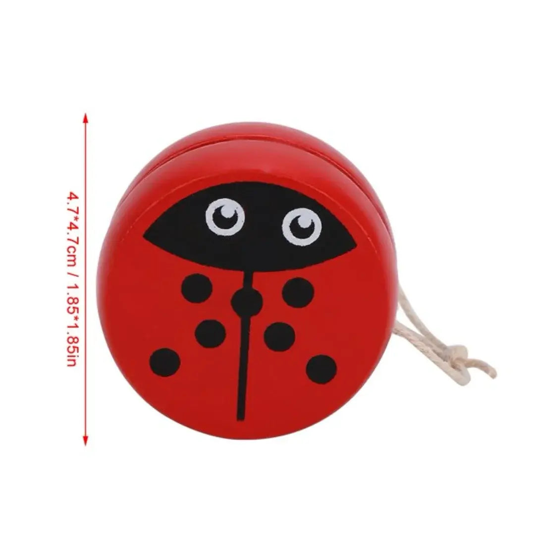 Wooden yoyo spinner toy with assorted color design for travel(1pc)