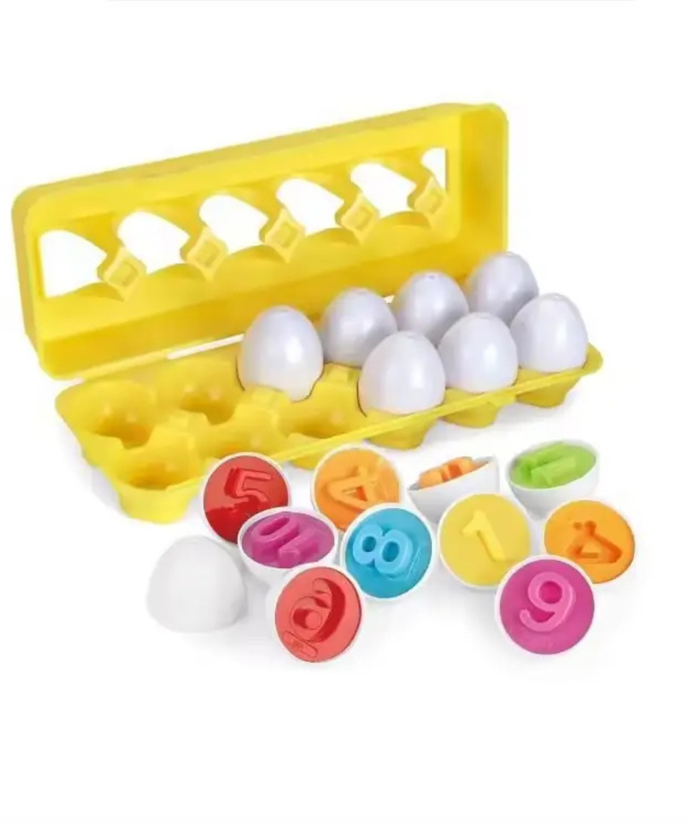 Egg shape matching tray game
