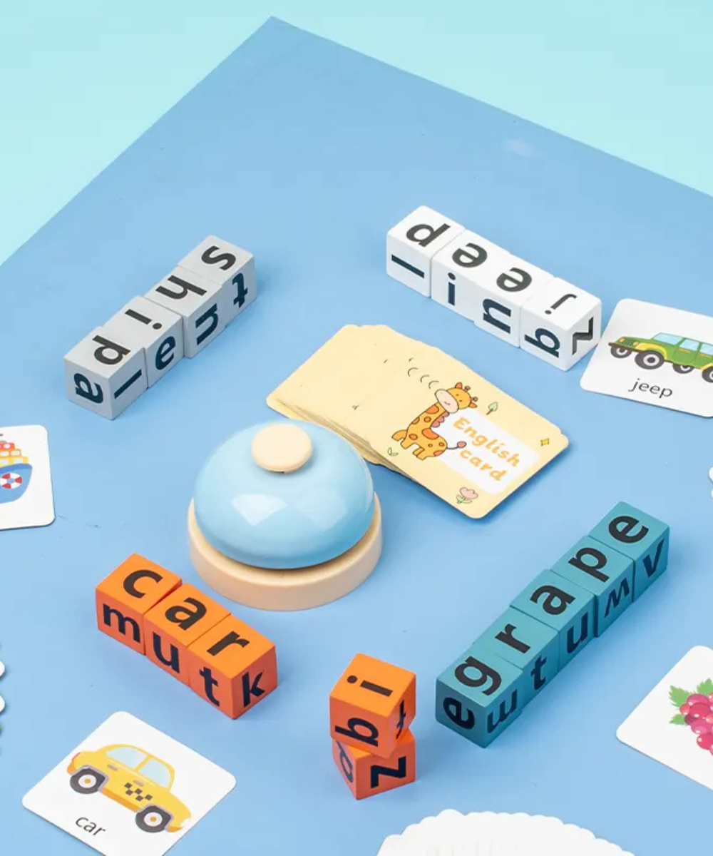 Spelling game blocks