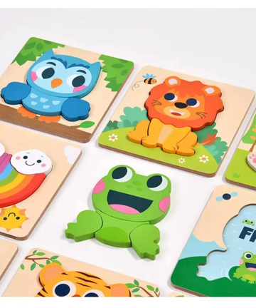 Four piece simple wooden puzzle