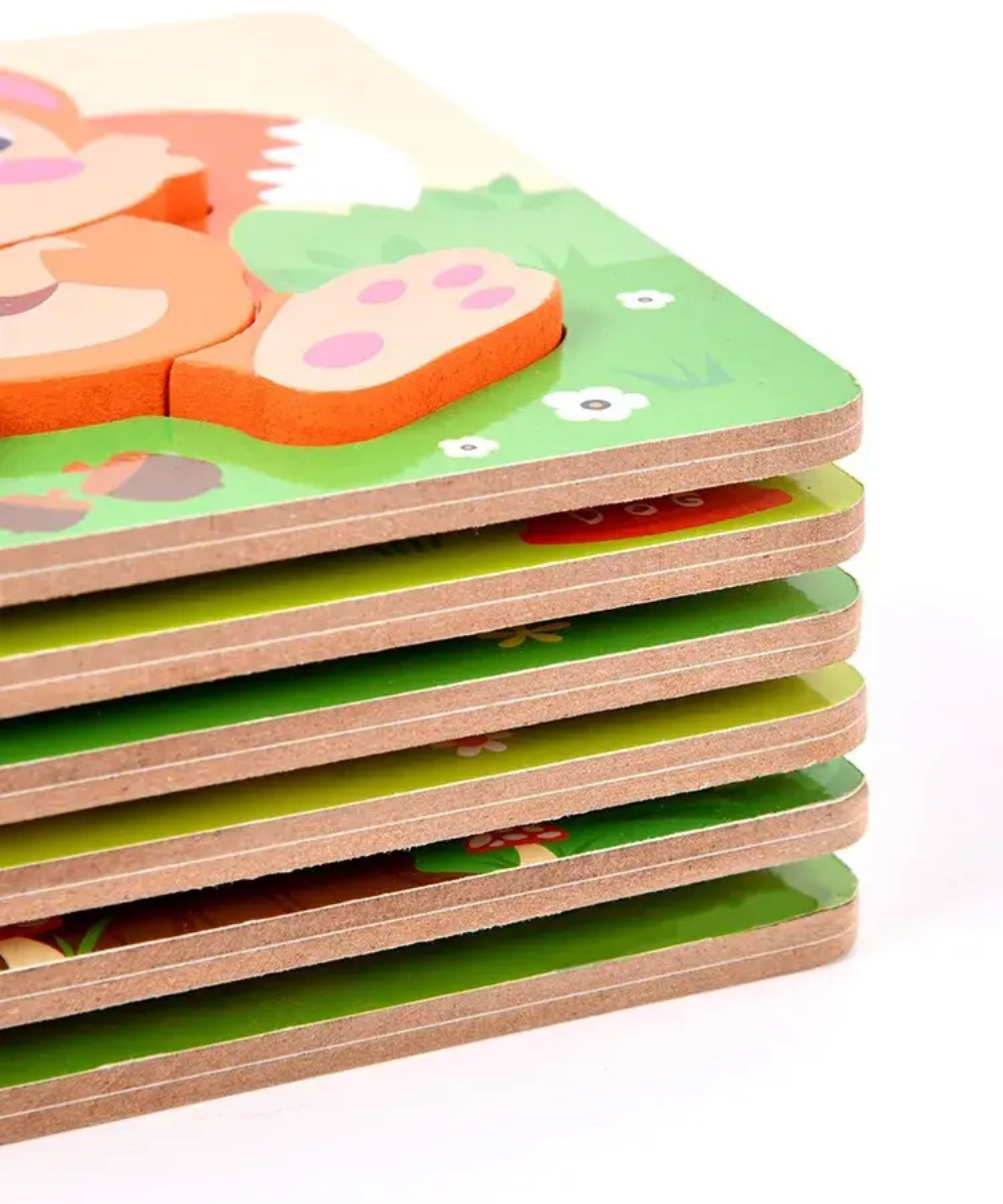 Four piece simple wooden puzzle