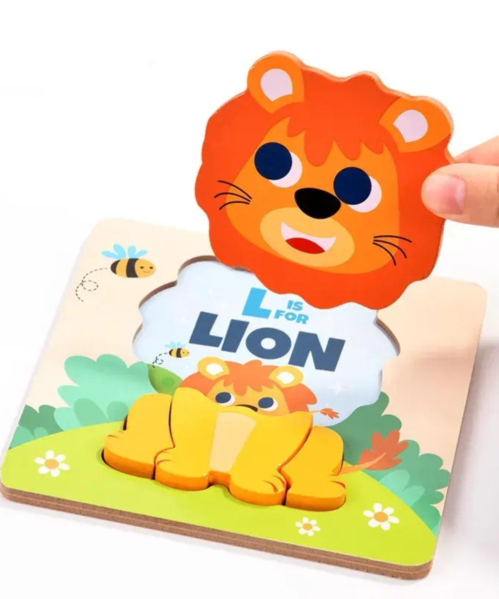 Four piece simple wooden puzzle