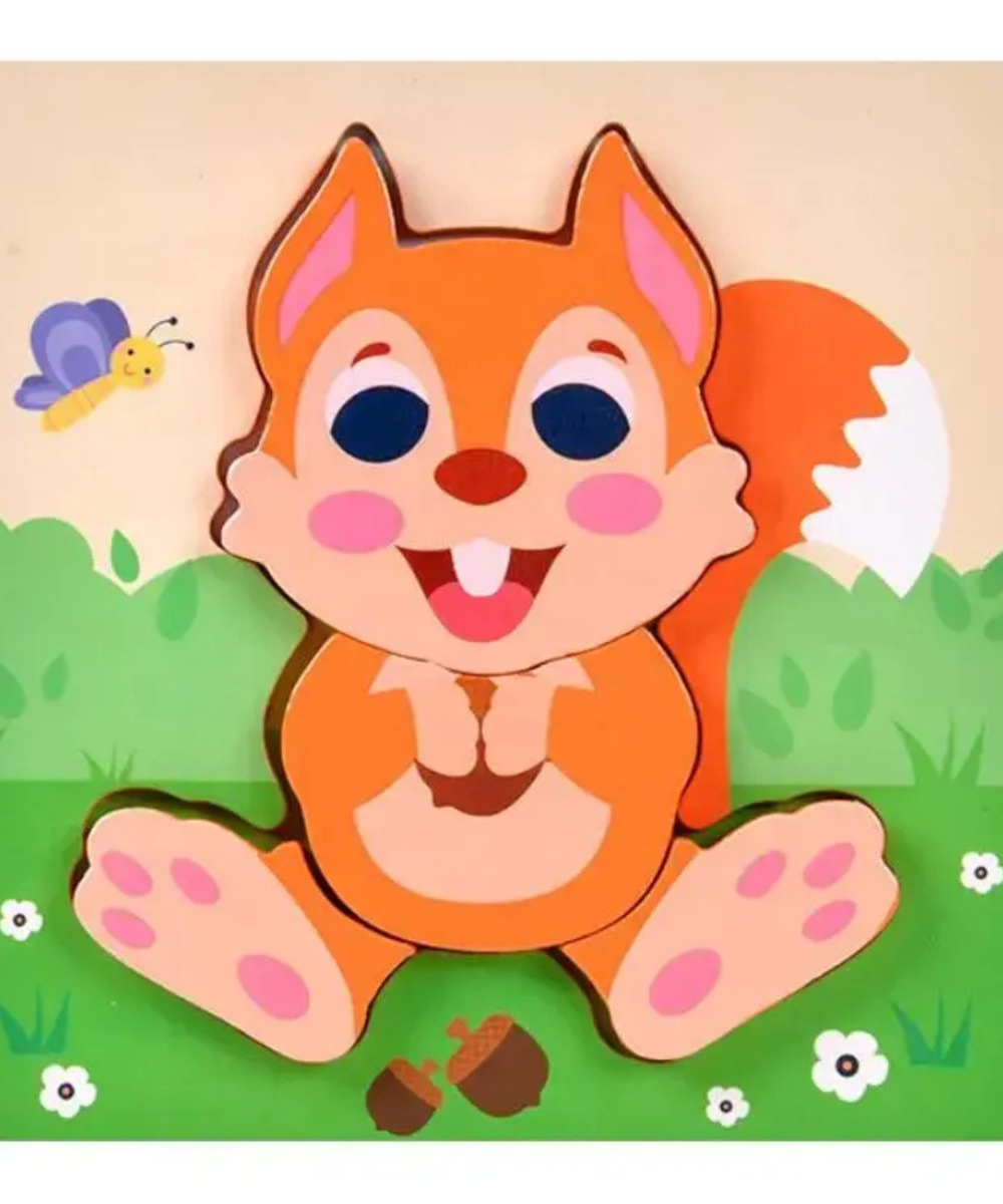 Four piece simple wooden puzzle